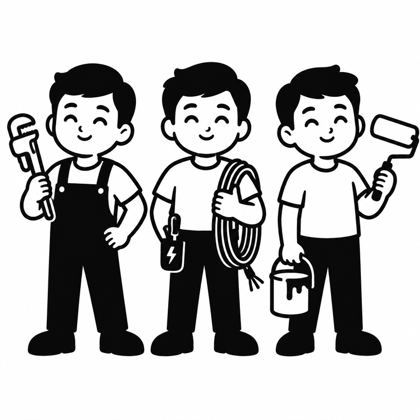 Profesional manitas con su caja de herramientas